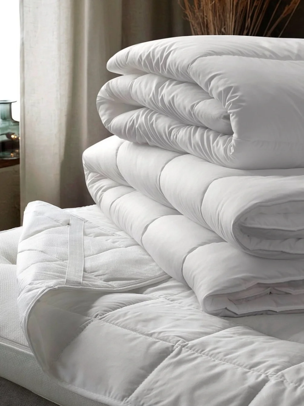 IKEA Gray and White Striped Cotton Duvet Cover AND Duvet Insert - Full / Queen